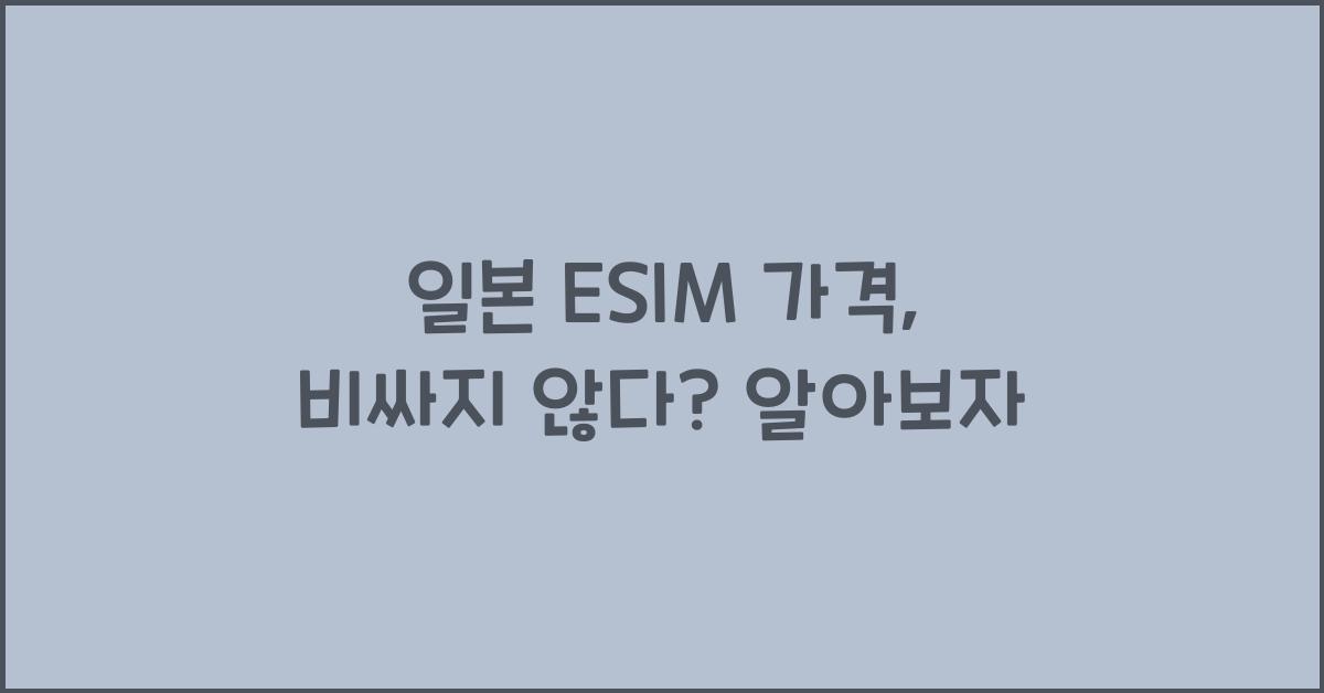 일본 ESIM 가격