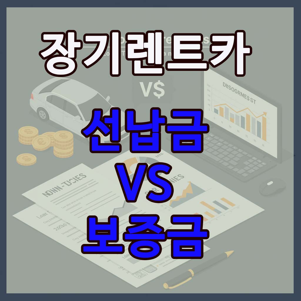 장기렌트카 선납금 보증금 비교