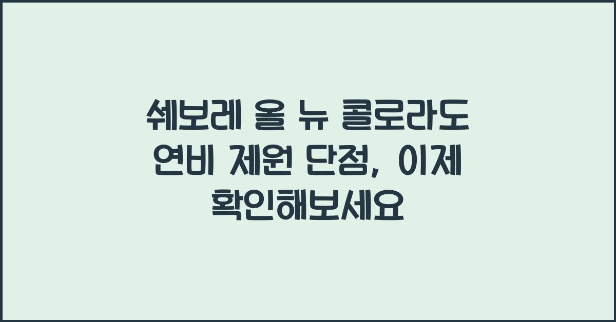 쉐보레 올 뉴 콜로라도 연비 제원 단점