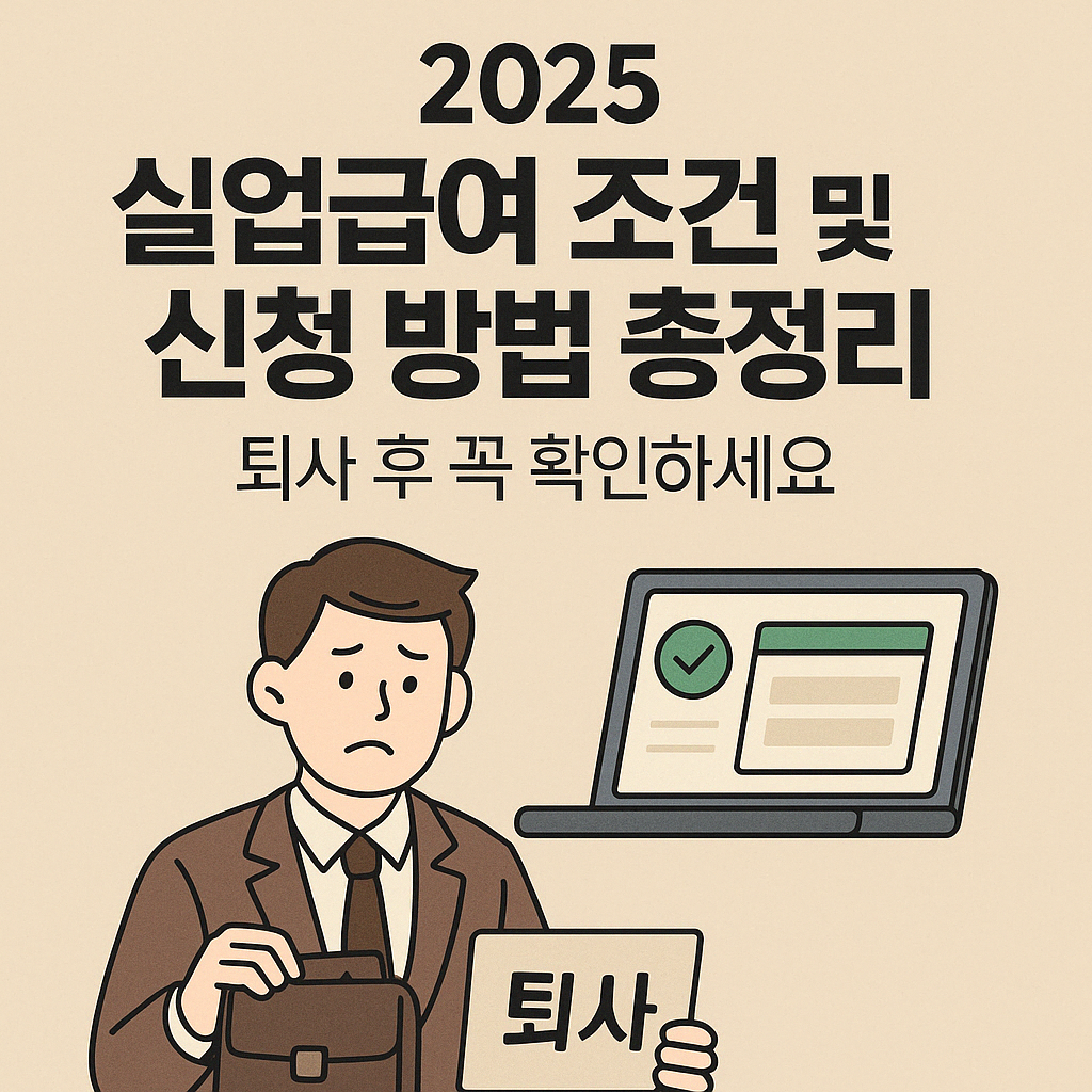 2025 실업급여 조건 및 신청 방법 총정리 ❘ 퇴사 후 꼭 확인하세요