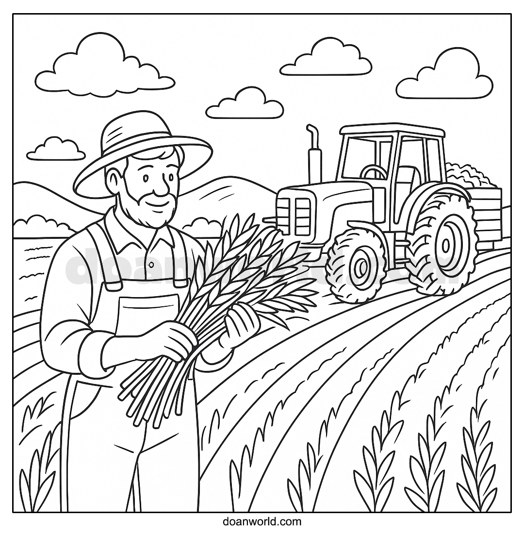 가을 추수 색칠공부 도안