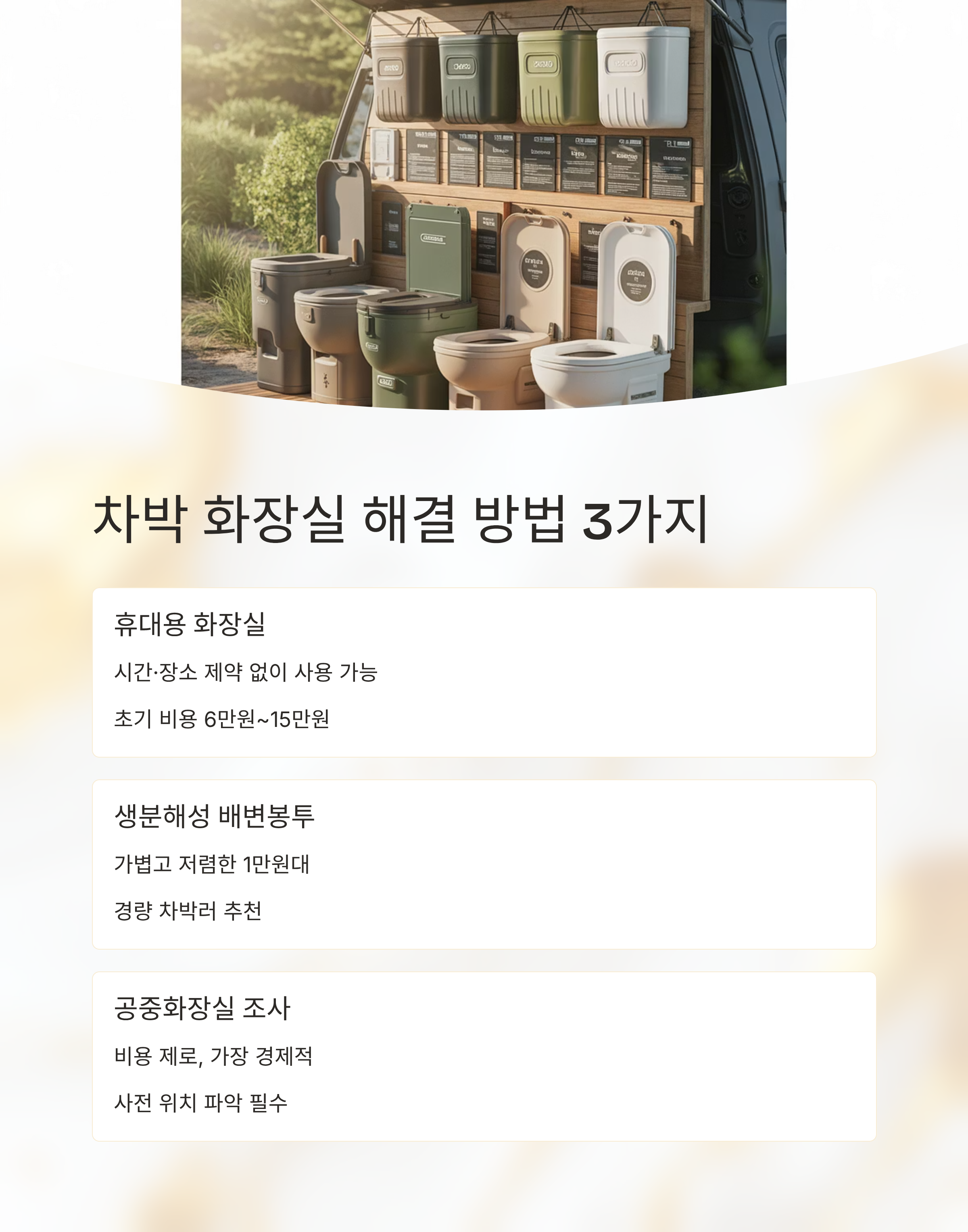 차박화장실문제 완벽 해결법!
