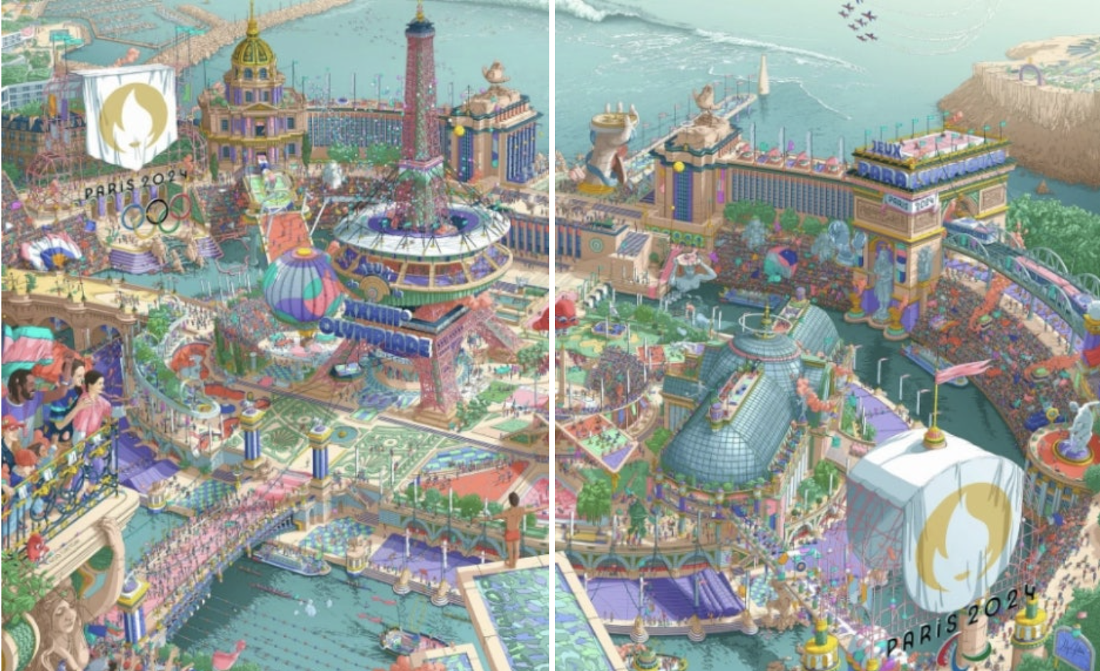 우고 가토니 작업한 파리올림픽 공식 포스터