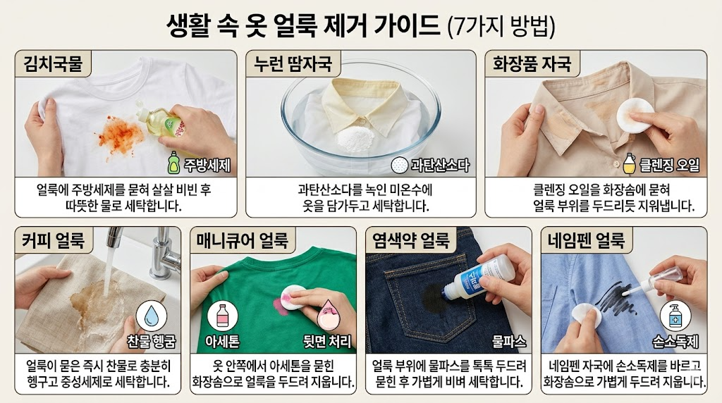 세탁소 사장님이 몰래 알려준 생활 속 얼룩 제거 꿀팁!
