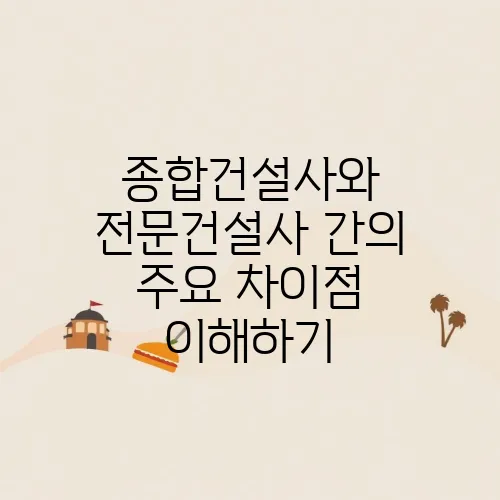 종합건설사와 전문건설사 간의 주요 차이점 이해하기