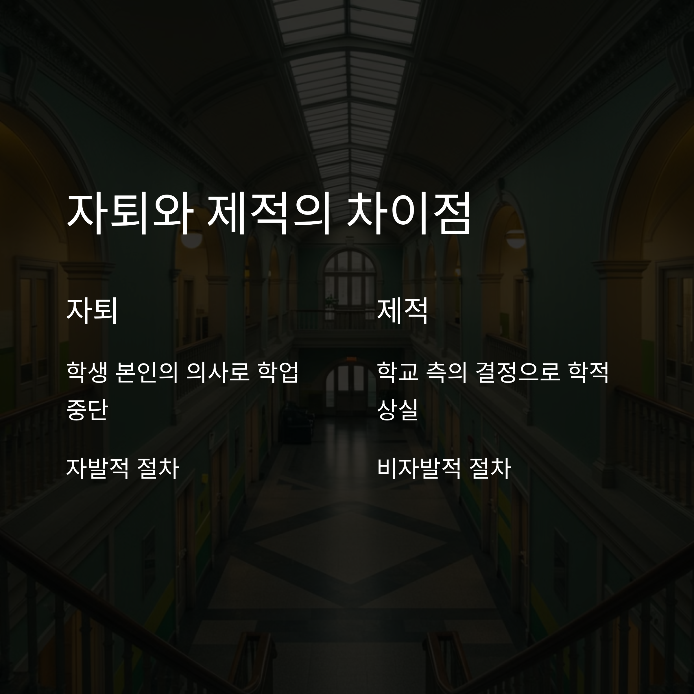 자퇴와의 비교