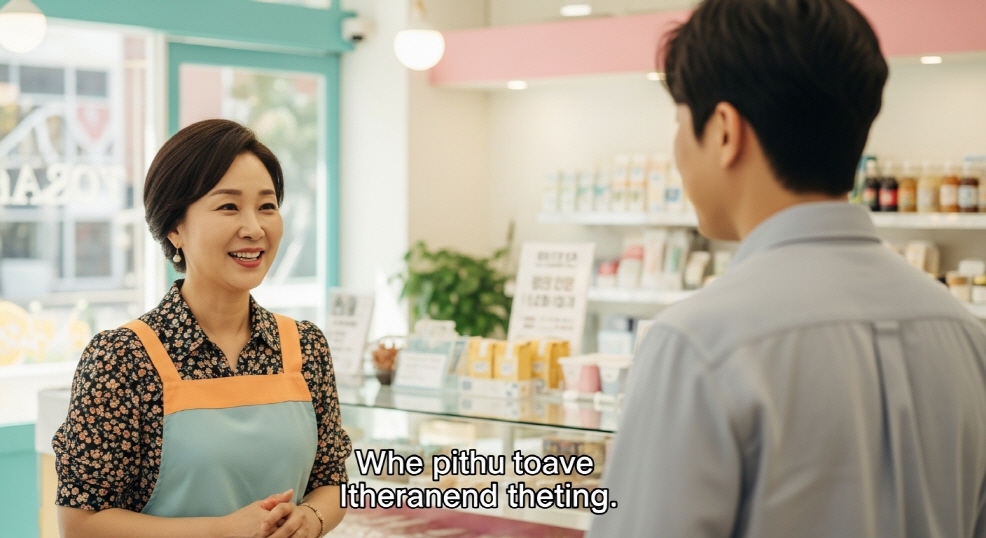 가게 안에서 &amp;quot;정말 도움됐어요&amp;quot;라고 말하는 여성 사장