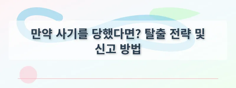 만약 사기를 당했다면? 탈출 전략 및 신고 방법