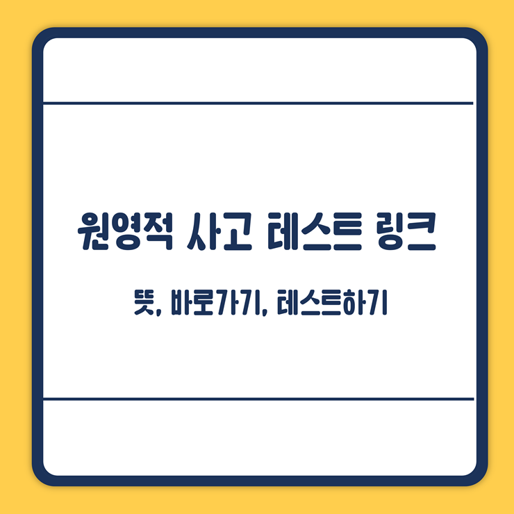 원영적 사고 테스트