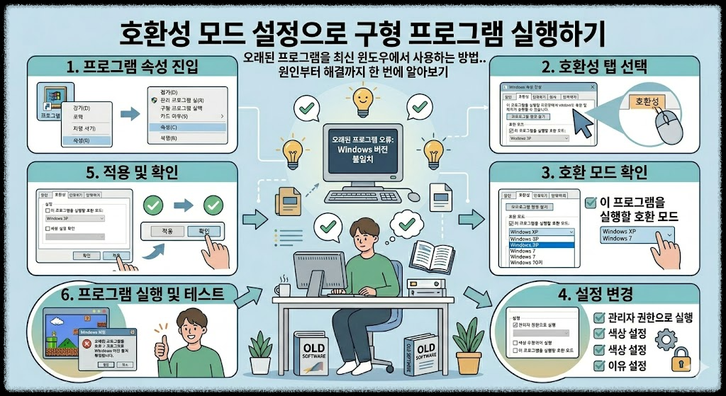 호환성 모드 설정으로 구형 프로그램 실행하기, 오래된 프로그램을 최신 윈도우에서 사용하는 방법