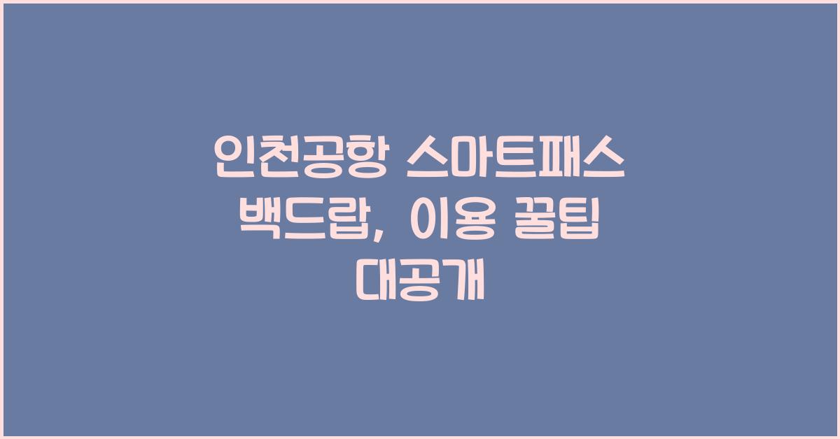 인천공항 스마트패스 백드랍