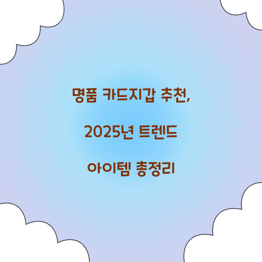명품 카드지갑 추천