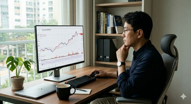 삼성전자 주가 흐름을 분석하며 매수 타이밍을 고민하는 투자자