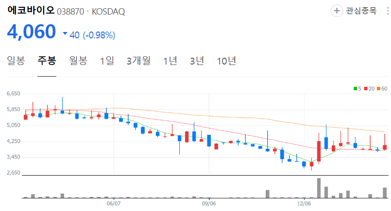 에코바이오-주가-주봉