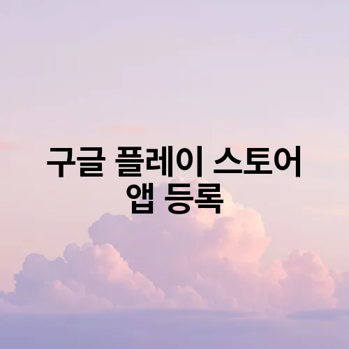 구글 플레이 스토어 앱 등록