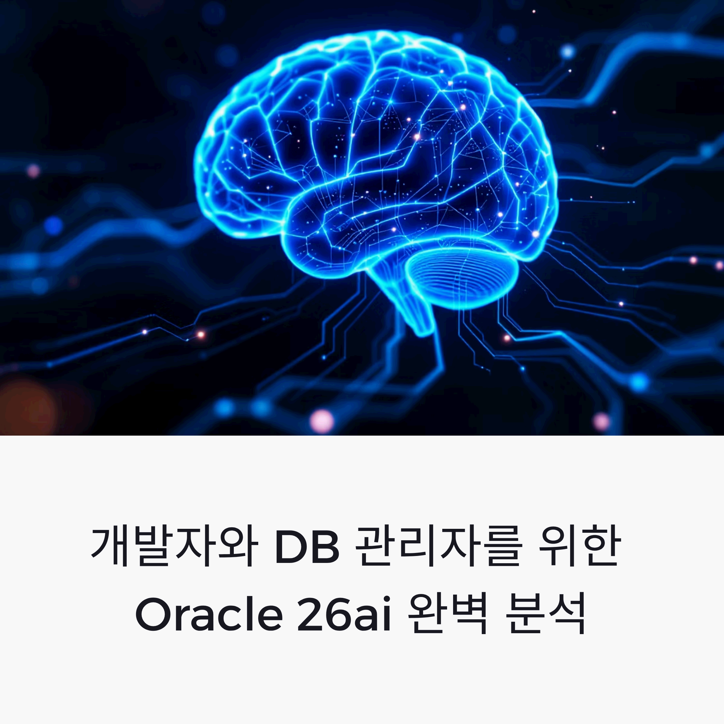 AI 벡터 검색과 에이전틱 AI 기능이 강조된 오라클 AI 데이터베이스 26ai의 핵심 기능을 시각적으로 표현한 이미지