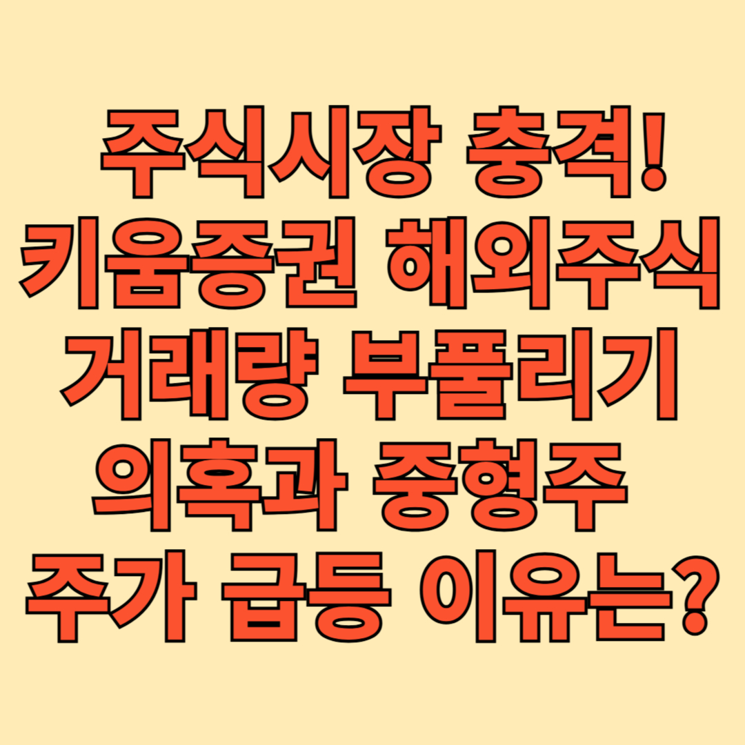 주식시장 충격! 키움증권 해외주식 거래량 부풀리기 의혹과 중형주 주가 급등 이유는? - 대표이미지