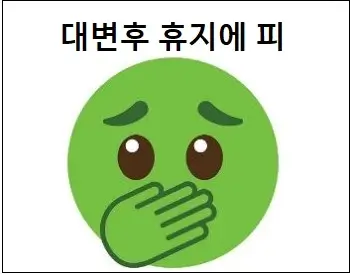 대변후 휴지에 피