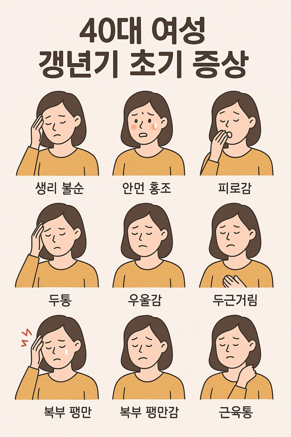 40대 여성 갱년기 초기 증상