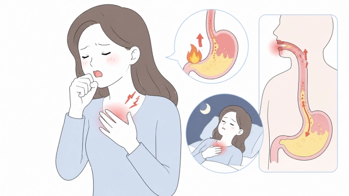 목이 간질간질하고 마른기침이 납니다