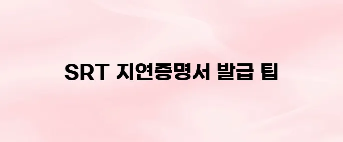 SRT 지연증명서 간편 발급 방법 총정리 (모바일·온라인 출력 가능)