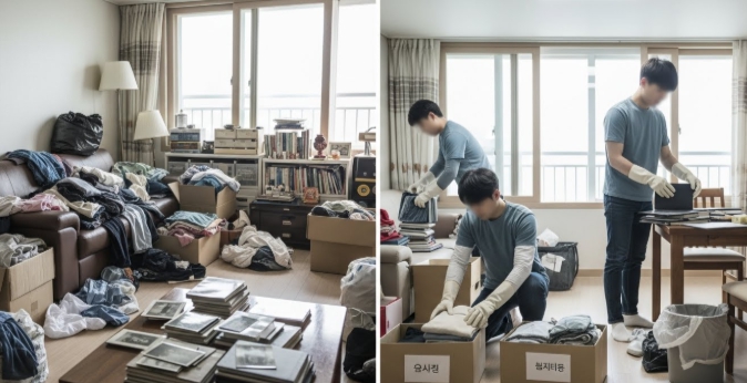 고흥 고독사청소 및 정리중