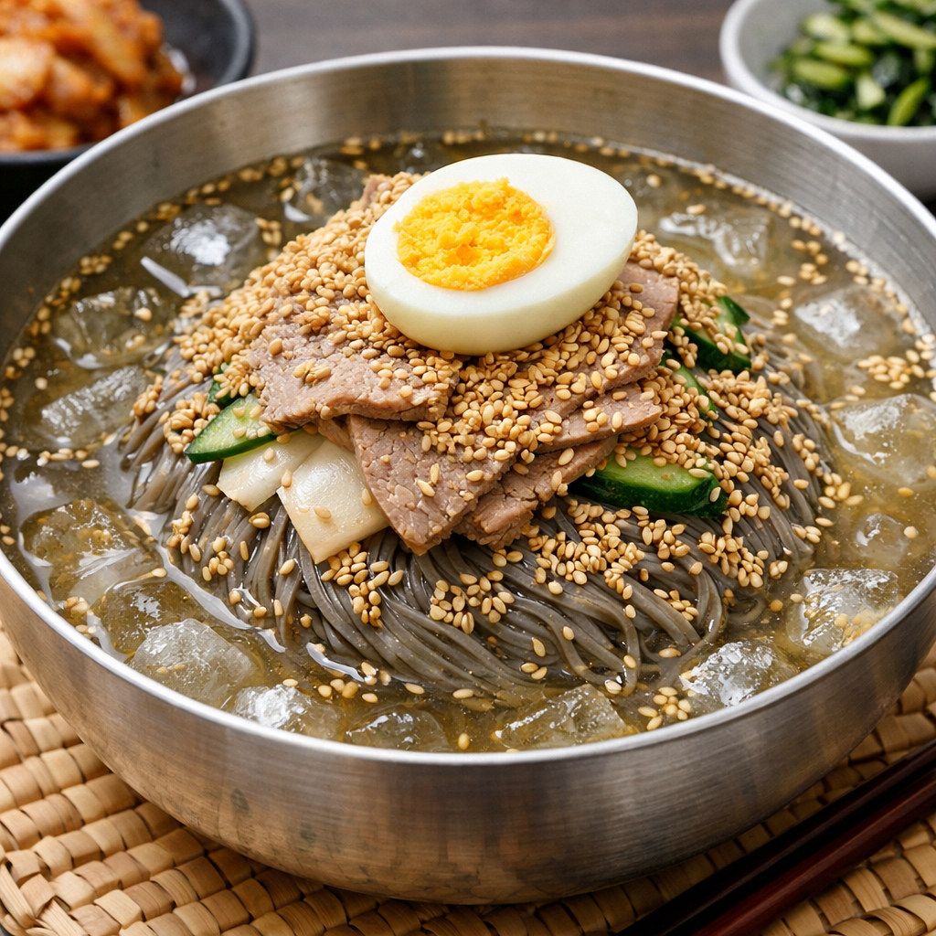 냉면 + 참깨