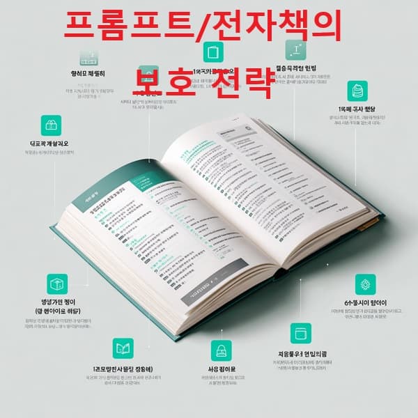 프롬프트북 구성과 저작권 보호 전략을 설명하는 인포그래픽 이미지