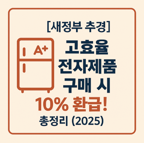 [새정부 추경] 고효율 전자제품 구매 시 10% 환급! 총정리 (2025)