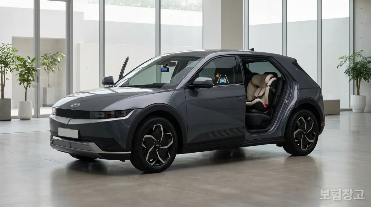 블랙박스, 첨단 안전장치, 자녀용 카시트 등 다양한 자동차보험 할인 특약을 상징하는 이미지