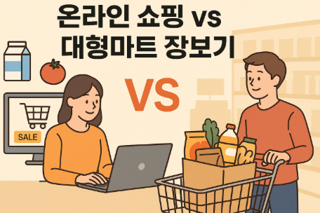 온라인쇼핑 vs 대형마트 장보기(가격비교,장단점)
