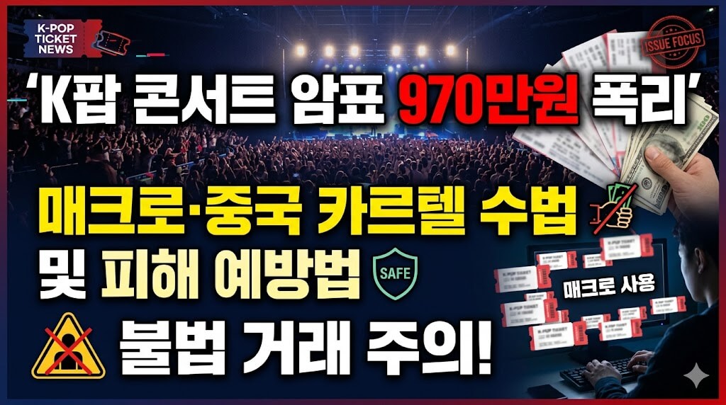 K팝 암표 970만원 폭리, 매크로 카르텔 피해 막는 법
