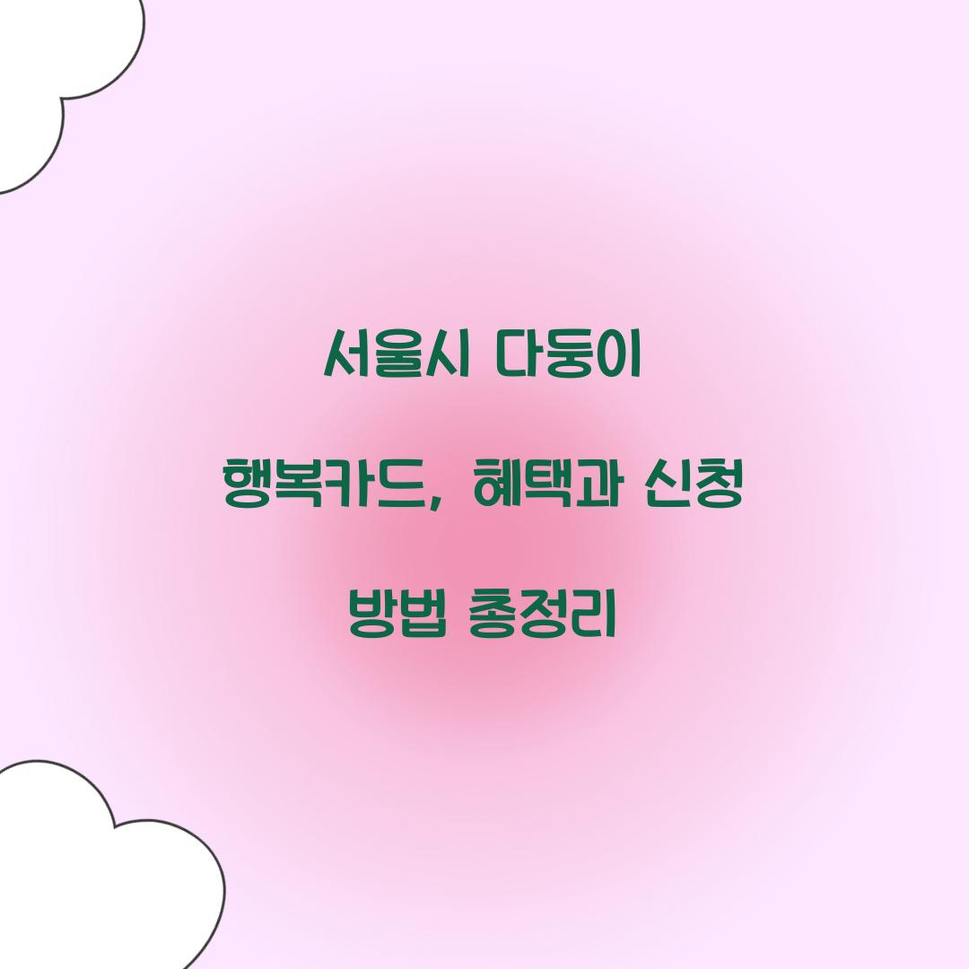 서울시 다둥이 행복카드