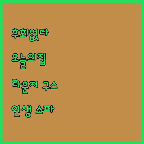후회없는 선택 오늘의집 라운지 구스 