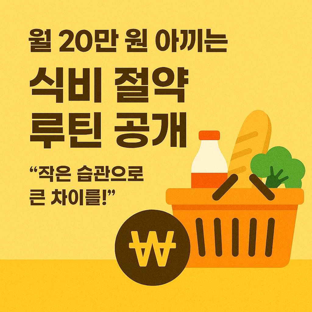 월 20만원 식비 절약 루틴 공개