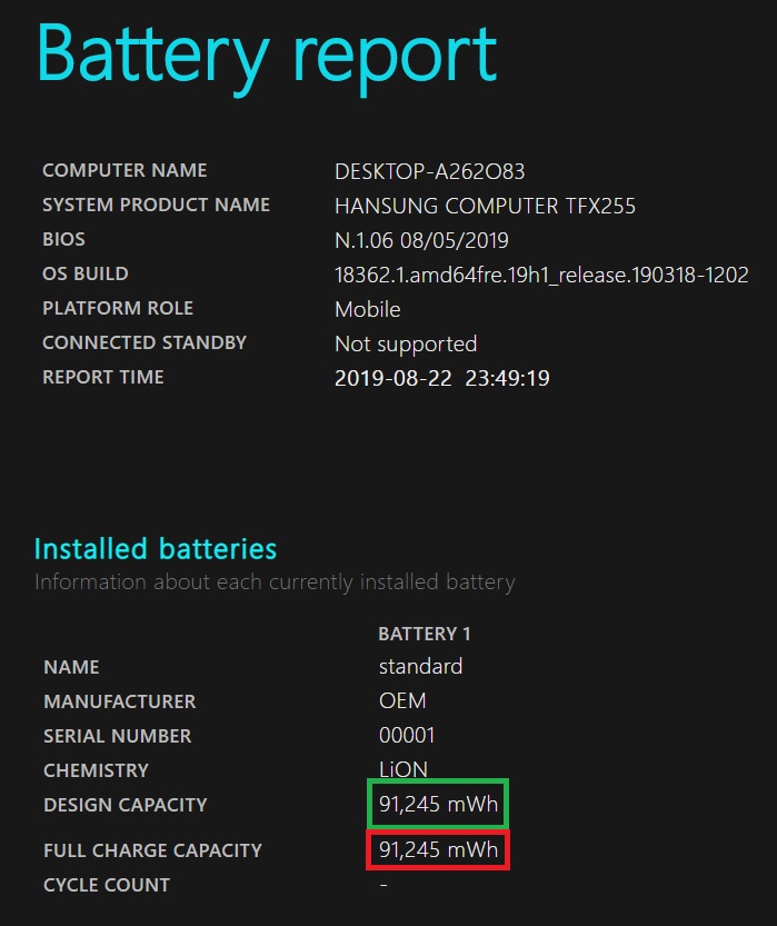 배터리 웨어율 표시