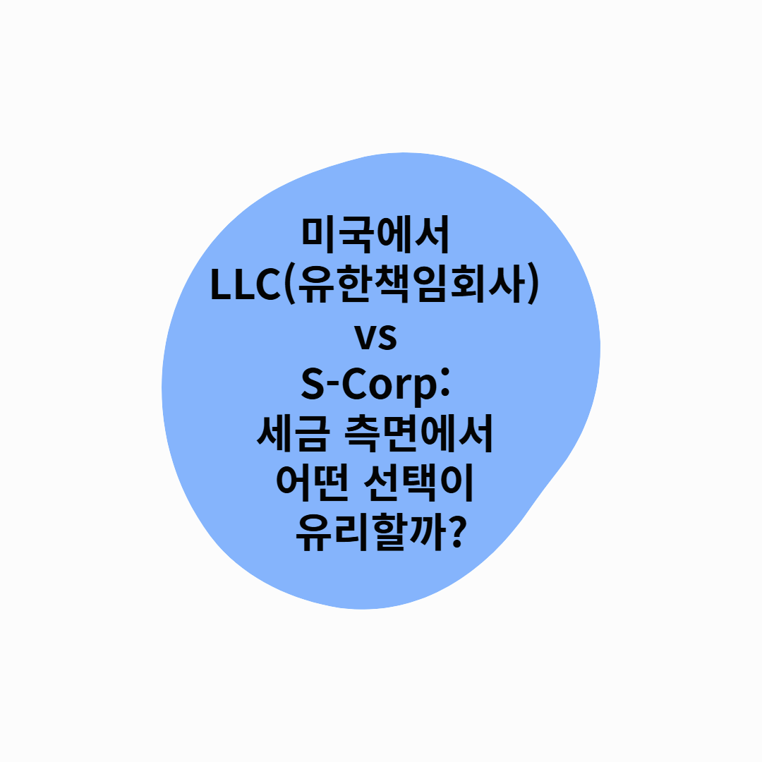 미국에서 LLC(유한책임회사) vs S-Corp: 세금 측면에서 어떤 선택이 유리할까?