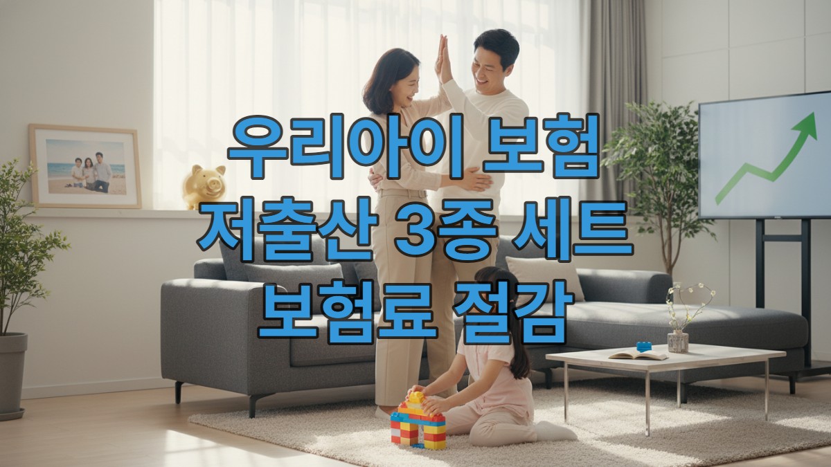2026년 저출산 지원 혜택으로 보험료 부담을 덜어 행복해하는 12세 이하 자녀를 둔 한국인 부모와 아이의 모습