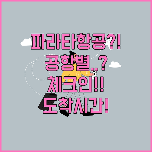 파라타항공 공항별 체크인 카운터 위치..