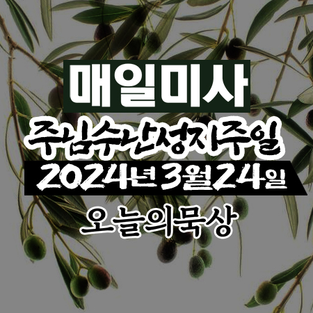 2024년 3월 24일 미사 주님 수난 성지 주일 매일미사 복음 묵상