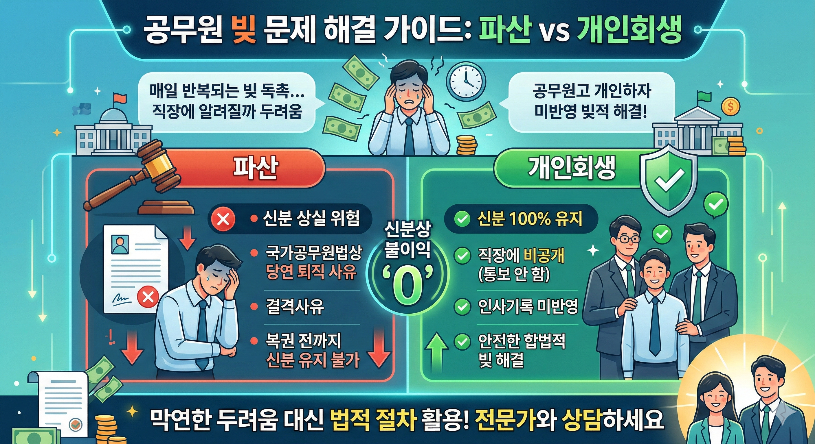 [팩트체크] 공무원 개인회생하면 퇴직금 날아간다? 일반인보다 무조건 유리한 3가지 이유