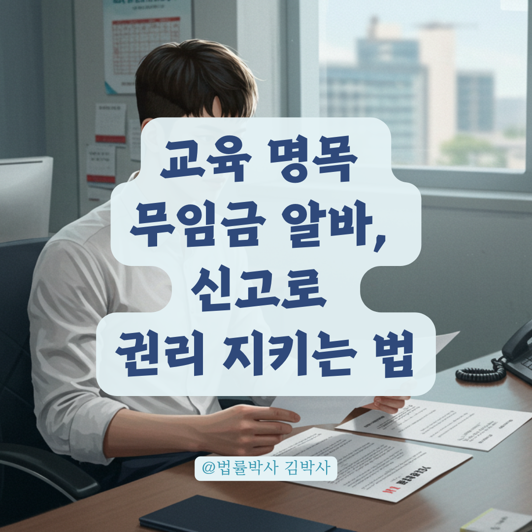 교육 명목 무임금 알바, 신고 절차와 대응 방법 총정리.