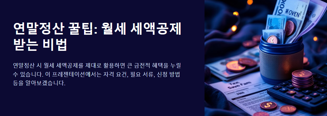 연말정산 꿀팁! 월세 세액공제 받는 비법