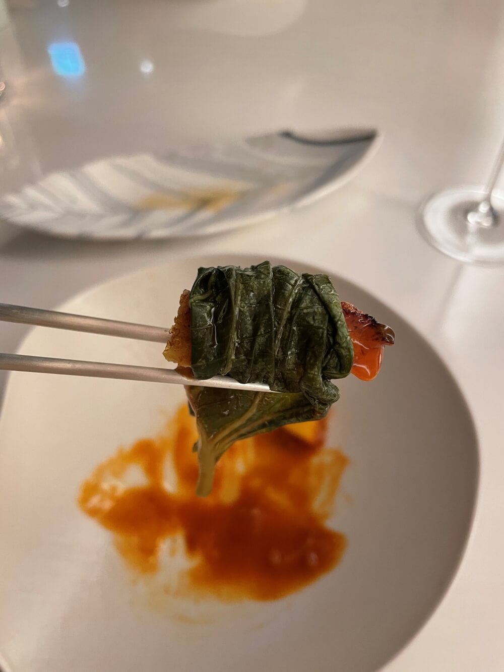 미쉐린 3스타 가온 - 깻잎 싸먹은 닭갈비구이