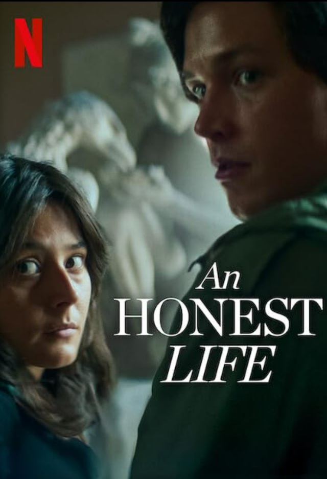 넷플릭스 오리지널 영화 《An Honest Life》 공식 포스터 : 불안한 눈빛의 남녀 주인공