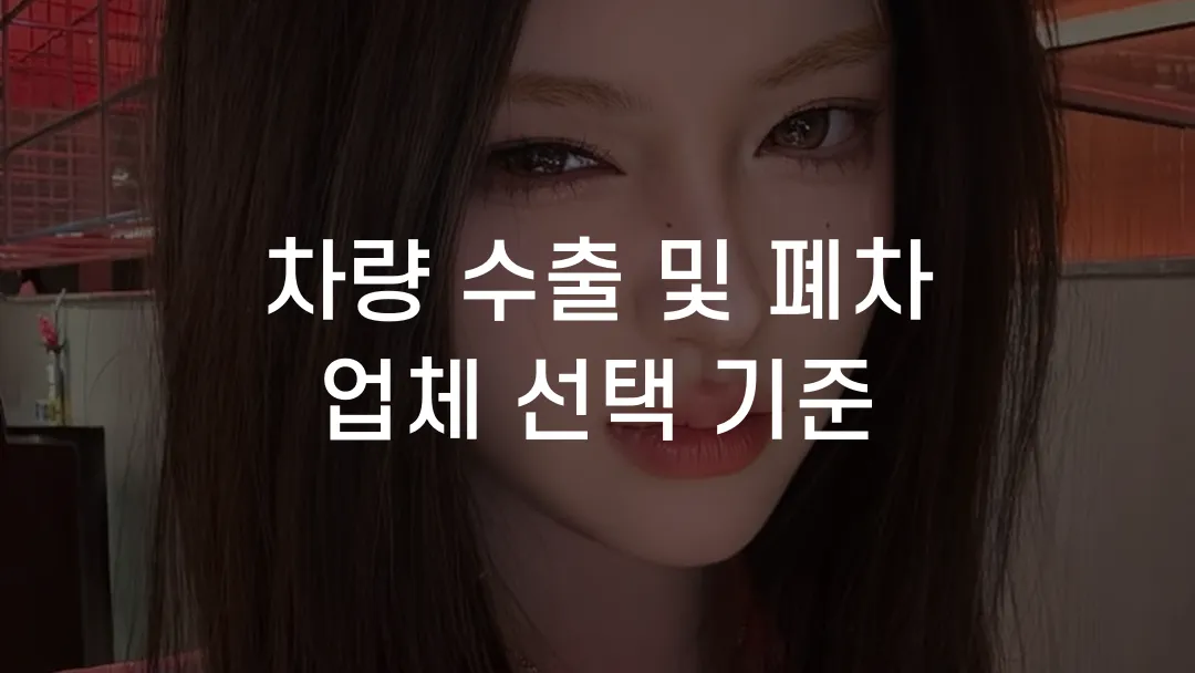 차량 수출 및 폐차 업체 선택 기준