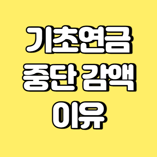 기초연금 중단 감액 이유 썸네일