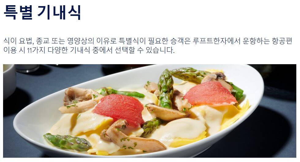 루프트 한자 기내식 종류 변경 방법 (무료)