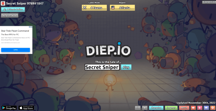 탱크키우기-게임하기-다이피오(Diep.io)-메인-화면