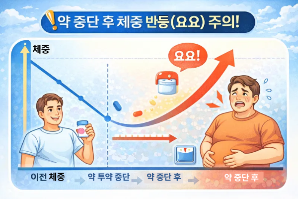 비만치료제 중단 후 급격한 체중 증가 위험 관련 이미지